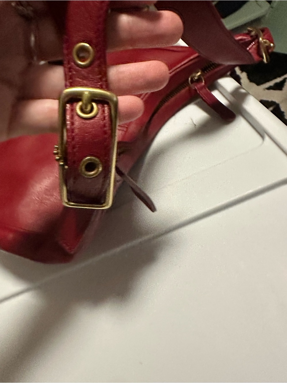 VINTAGE coach Legacy West Small Zoe Hobo Bag In Red leather style# 9342 - Picture 6 of 11